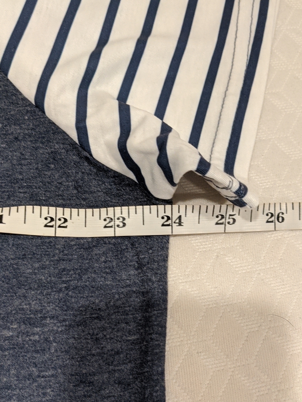 Chama Basic Tunic Blue & White Striped Raglan Short Sleeve Blouse Size 2XL - Picture 3 of 10